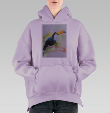 Синяя птица, Hoodie Oversize Fiolet, утепленная