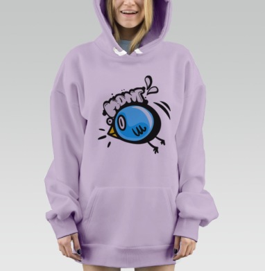 Синяя птичка, Hoodie Mjhigh Dig Mel, Fiolet, утепленная