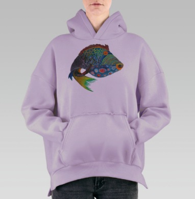 СКАЗОЧНАЯ РЫБА, Hoodie Oversize Fiolet, утепленная
