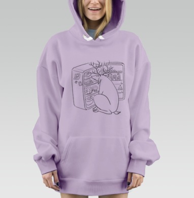 Сколько оленя не корми, Hoodie Mjhigh Dig Mel, Fiolet, утепленная