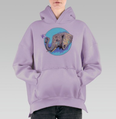 Слон-маляр, Hoodie Oversize Fiolet, утепленная