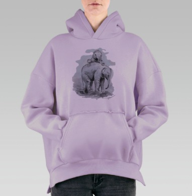 Слонята, Hoodie Oversize Fiolet, утепленная
