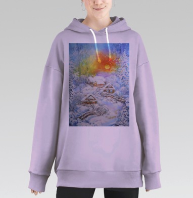 Снежная зима, Hoodie Long Oversize Fiolet