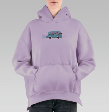 Собачий автобус, Hoodie Oversize Fiolet, утепленная