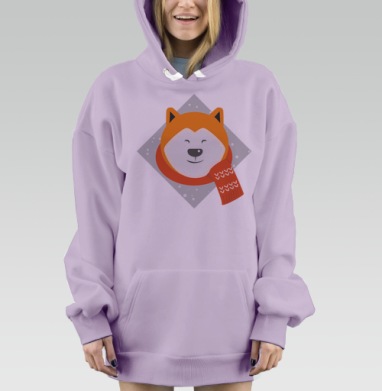 Собачка с шарфом, Hoodie Mjhigh Dig Mel, Fiolet, утепленная