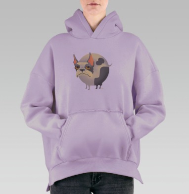 Собака-шар, Hoodie Oversize Fiolet, утепленная