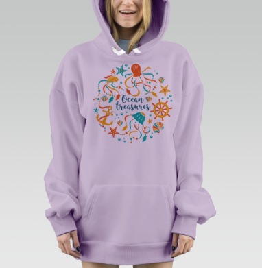 Сокровища океана, Hoodie Mjhigh Dig Mel, Fiolet, утепленная