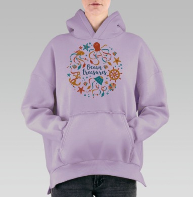Сокровища океана, Hoodie Oversize Fiolet, утепленная