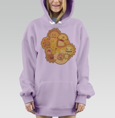 Солнышки, Hoodie Mjhigh Dig Mel, Fiolet, утепленная