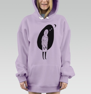 Сова в ночи, Hoodie Mjhigh Dig Mel, Fiolet, утепленная