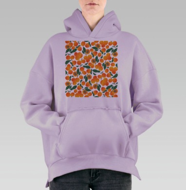 Спелый абрикос, Hoodie Oversize Fiolet, утепленная
