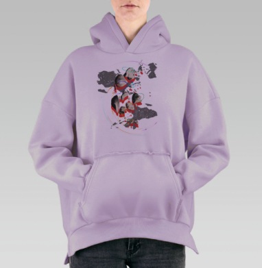СПЭЙС, Hoodie Oversize Fiolet, утепленная