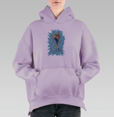 Спортивный кот, Hoodie Oversize Fiolet, утепленная