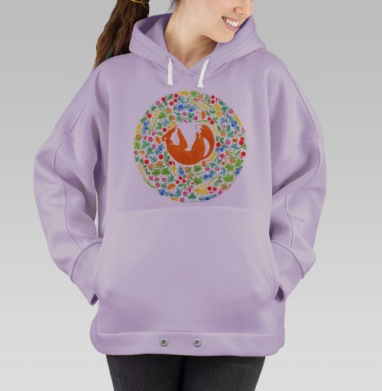 Спящая лиса в тундре, Hoodie Oversize Fiolet