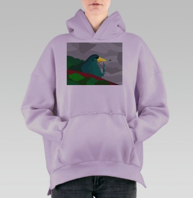 Сторож леса, Hoodie Oversize Fiolet, утепленная