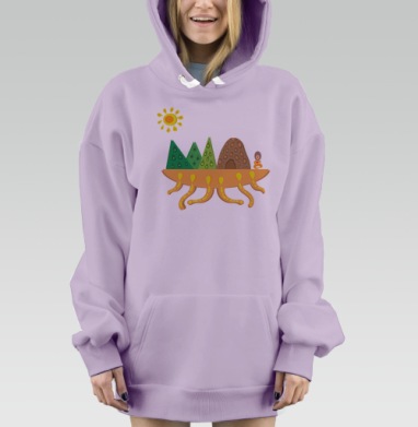 Странный остров, Hoodie Mjhigh Dig Mel, Fiolet, утепленная