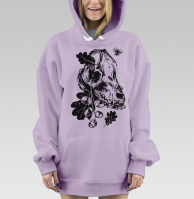 Свинья и жёлуди, Hoodie Mjhigh Dig Mel, Fiolet, утепленная