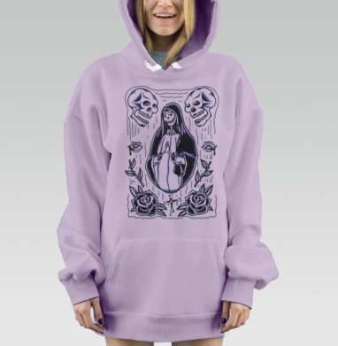 Святая смерть, Hoodie Mjhigh Dig Mel, Fiolet, утепленная