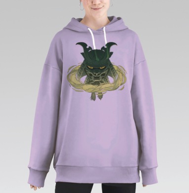 Таинственный самурай с вихрем крыс, Hoodie Long Oversize Fiolet