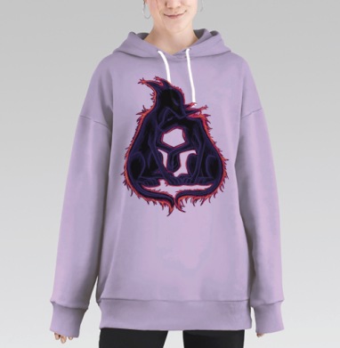 Тепло, Hoodie Long Oversize Fiolet