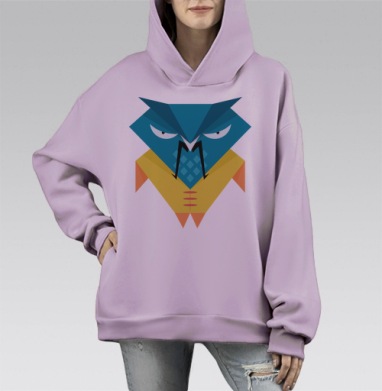 The Owls are not what they seem / Совы не то, чем они кажутся, Hoodie Mono Fiolet, оверсайз, утепленная