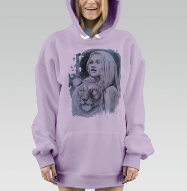 Тотем львица, Hoodie Mjhigh Dig Mel, Fiolet, утепленная