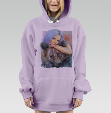 Тотем медведь, Hoodie Mjhigh Dig Mel, Fiolet, утепленная