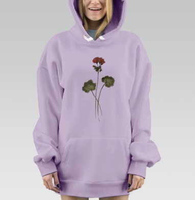 Травинка Герань, Hoodie Mjhigh Dig Mel, Fiolet, утепленная