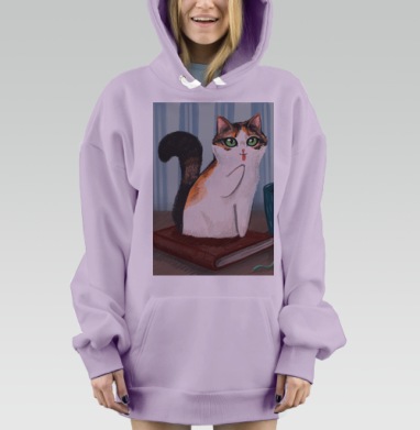 ТРЕХЦВЕТНЫЙ МЯУ, Hoodie Mjhigh Dig Mel, Fiolet, утепленная