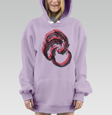 Три пера, Hoodie Mjhigh Dig Mel, Fiolet, утепленная