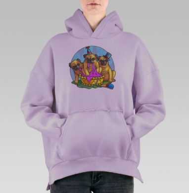 Три толстяка, Hoodie Oversize Fiolet, утепленная
