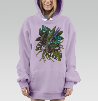 Тропический микс, Hoodie Mjhigh Dig Mel, Fiolet, утепленная