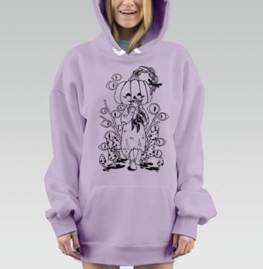 Тыквенная голова, Hoodie Mjhigh Dig Mel, Fiolet, утепленная