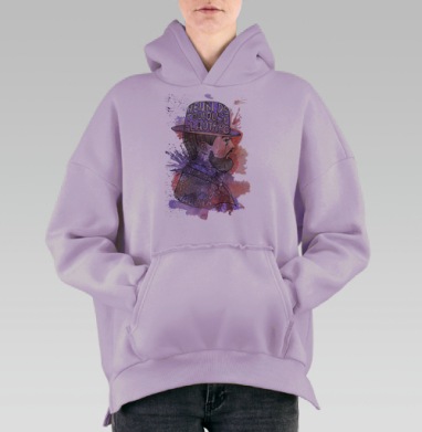Тулуз-Лотрек, Hoodie Oversize Fiolet, утепленная