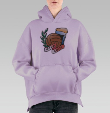 Удачи на футболе, Hoodie Oversize Fiolet, утепленная