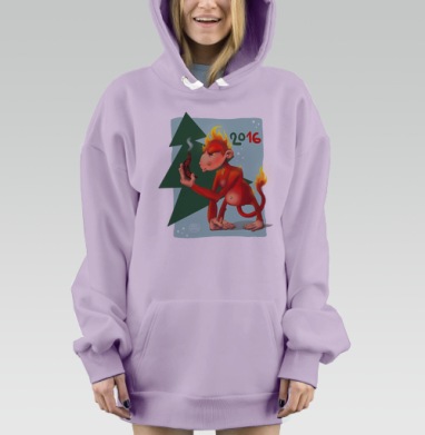 Удачи в Новом Году, Hoodie Mjhigh Dig Mel, Fiolet, утепленная
