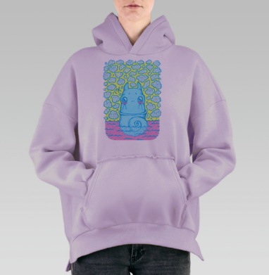 Улитка в облаках, Hoodie Oversize Fiolet, утепленная