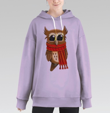 Умная сова, Hoodie Long Oversize Fiolet