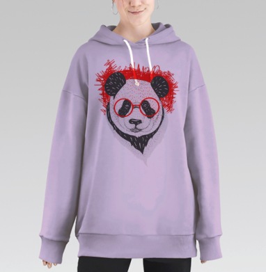 Умный панда, Hoodie Long Oversize Fiolet