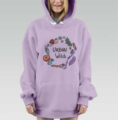 Urban Witch / Городская ведьма, Hoodie Mjhigh Dig Mel, Fiolet, утепленная