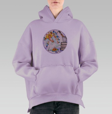 Ускользающая муза, Hoodie Oversize Fiolet, утепленная
