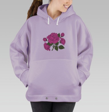 Узор из роз, Hoodie Oversize Fiolet