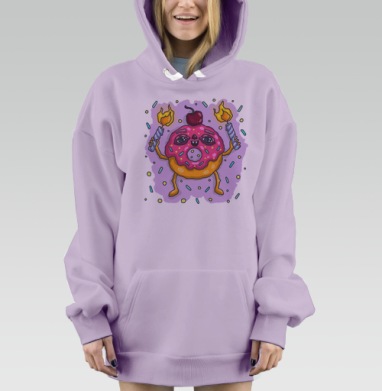 В душе тортик, Hoodie Mjhigh Dig Mel, Fiolet, утепленная