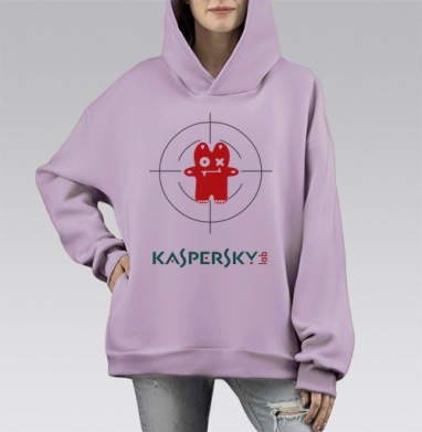 В прицеле, Hoodie Mono Fiolet, оверсайз, утепленная