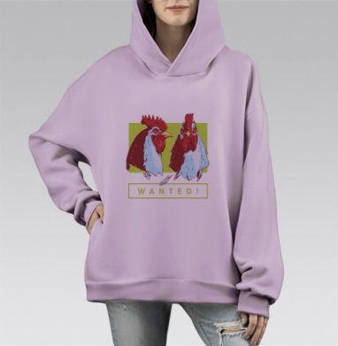 В розыске., Hoodie Mono Fiolet, оверсайз, утепленная