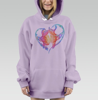 В сердце, Hoodie Mjhigh Dig Mel, Fiolet, утепленная