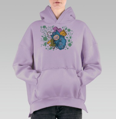 Валяшки, Hoodie Oversize Fiolet, утепленная
