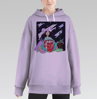Вдох-выдох..., Hoodie Long Oversize Fiolet