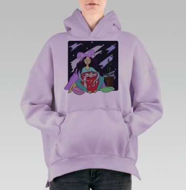 Вдох-выдох..., Hoodie Oversize Fiolet, утепленная