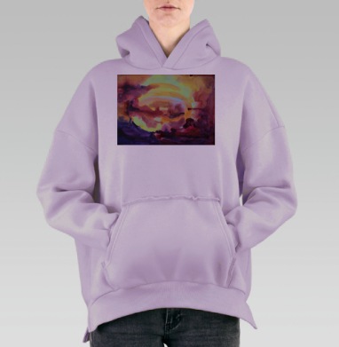 Вечерняя_Заря, Hoodie Oversize Fiolet, утепленная